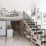 ZWLI Industrial Stair Handrails Metal Support Rod Arched U Wrought Iron DIY Tools Non-Slip Step Assisting Rails Elderly Children Safety Stair Railing