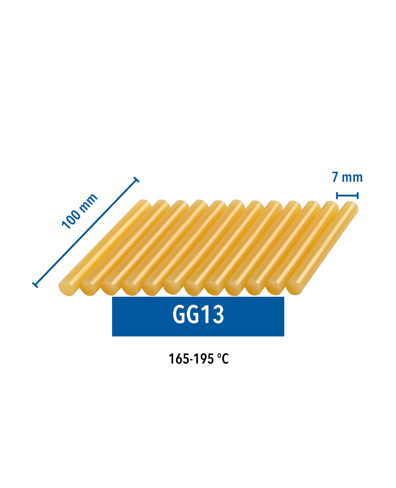 Dremel GG13 Sticks Hot Glue Gun 12-pack, 12 stick di colla per legno, 11 mm, per incollare il legno ad alta temperatura (165-195° Celsius)