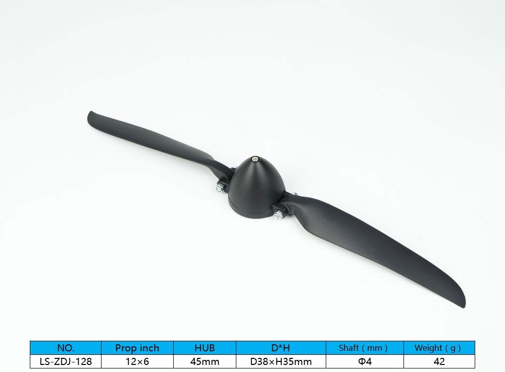 Plastic Folded Blade Folding Propeller 6" 7" 8" 9" 10" 11" 12" 13.5" 14" 15.5" 16.5" 17" w/ different Spinner Size;Motor Shaft Diameter φ3.0 φ3.17 φ4.0 φ5.0 with Black Plastic Spinner (P10)