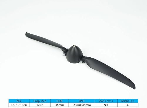 Miniatura 2 de Hélice plegable eléctrica RC de 12 x 6 pulgadas con tamaño giratorio D38 × H35 mm, y diámetro del eje del motor 4.0 con giratorio de plástico de