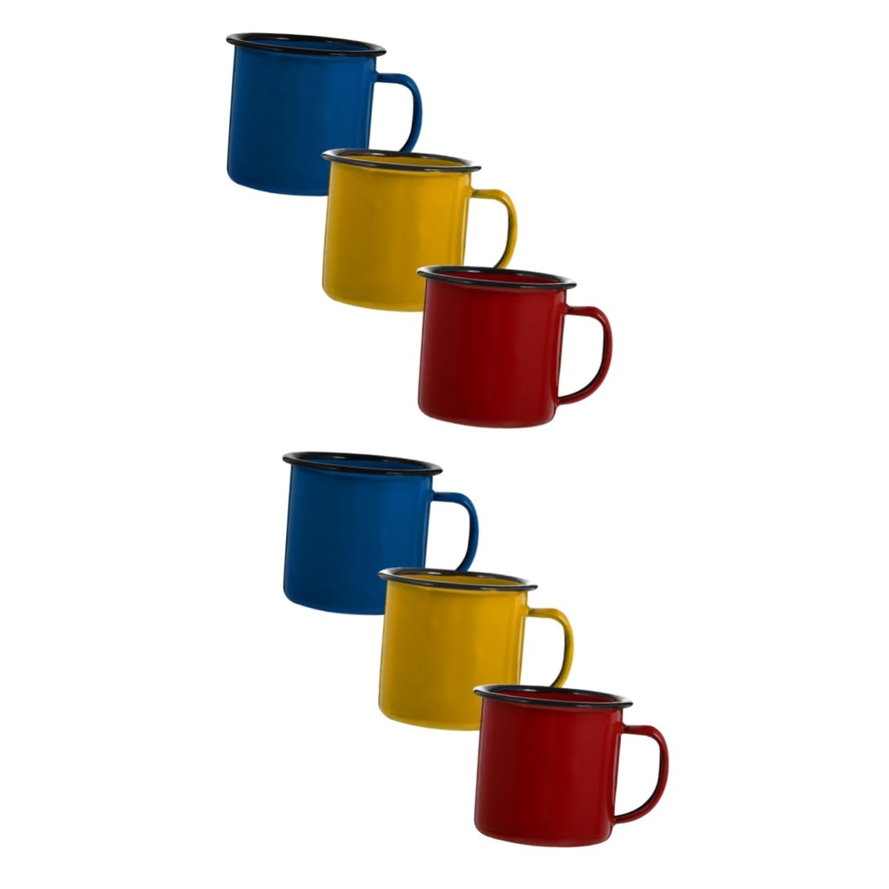 TOPBATHY 6 Piezas Taza de esmalte vaso de cafe vaso de esmalte taza de café Tazas de cafe tazas de café con tapas almacenamiento de jugo tazas vajilla de antiguo Chino