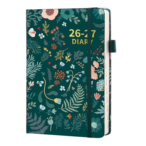 2026-2027 Academic Diary A5 Page A Day Planner 13 Months Green Flower
