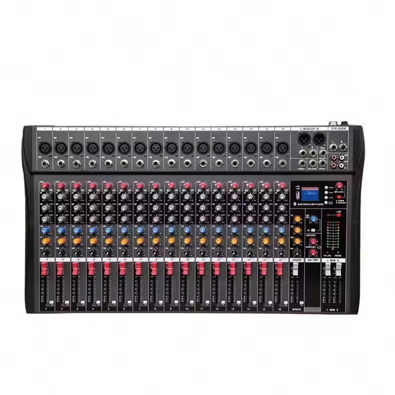 Mixeur analogique 16 canaux à effets DSP et télécommande sans fil pour interface USB
