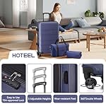 HOTEEL Expandable 5 Piece Luggage Set (4-YEARS WARRANTY) ABS+PC Hardshell Carry on Suitcase Silent Universal Wheels&TSA Lock for, Unisex Rolling Suit Case for Family, Travel, Dark Blue(20/24/28/DB/TB) - Image 5