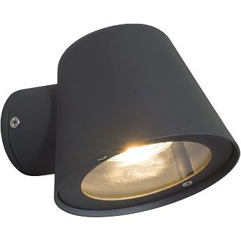 DAWALIGHT Wall Light GU10 Outdoor 5 W 3000 K Warm White LED Outdoor Light Waterproof IP44 Wall Spot Lamp for Garden Kitchen Balcony Wall House Aluminium Anthracite [Energy Class F]