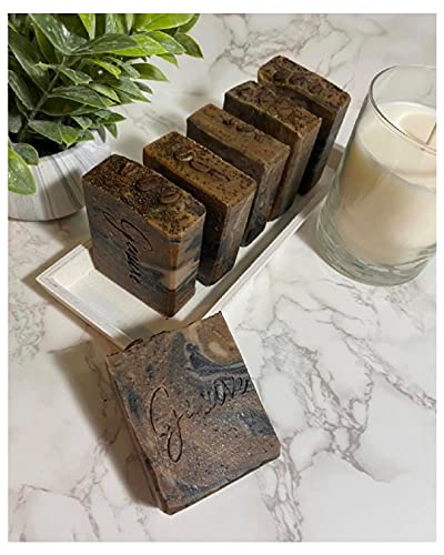 Genuve Skin Coffee Brownie Scent Bar Soap, Natural Exfoliating Handmade with Organic Vegan Oils in USA