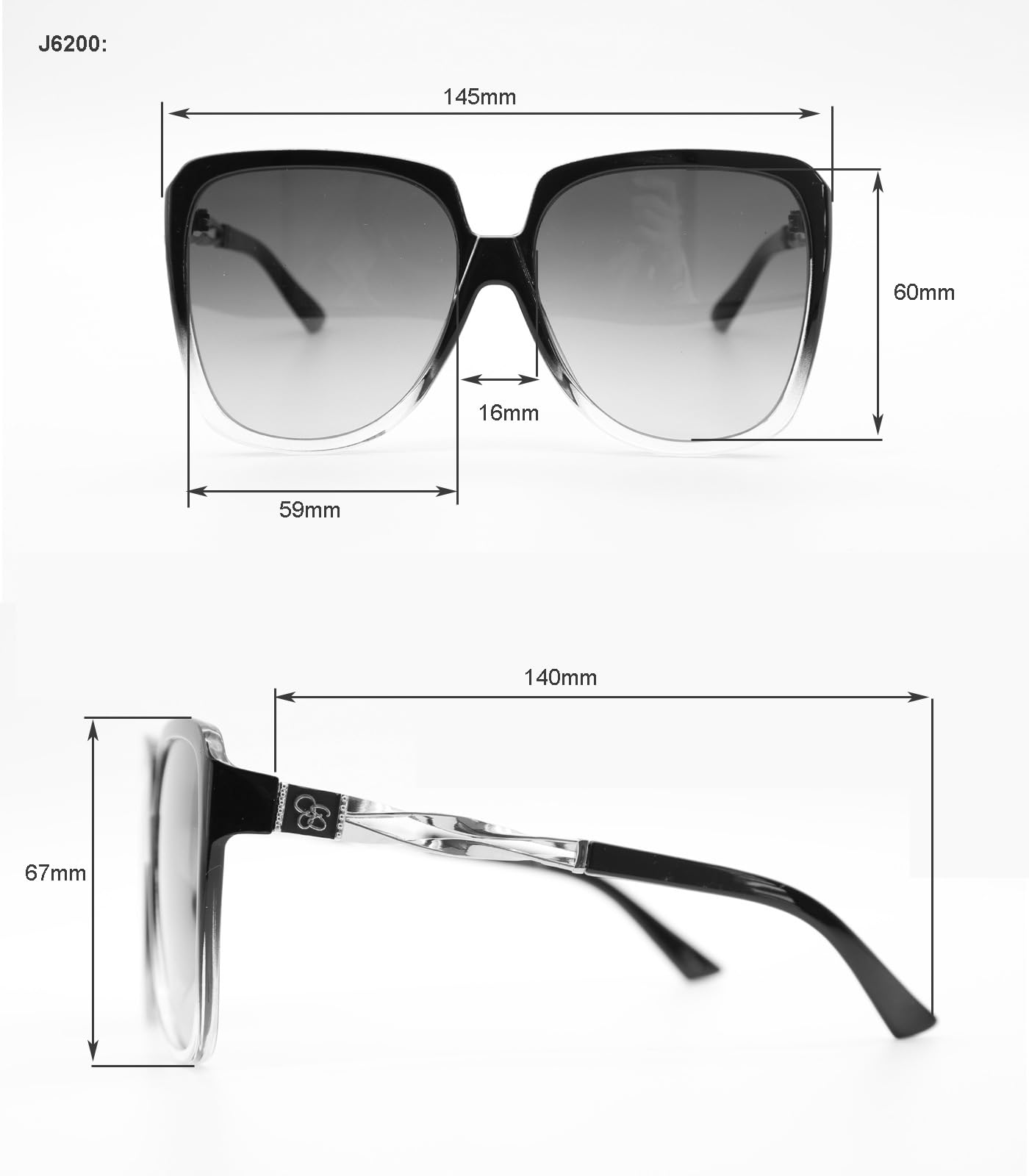 Jessica Simpson Gafas de sol ovaladas vintage atemporales y elegantes para mujer J5393
