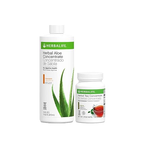 Herbalife Duo Pack - Pintura concentrada de aloe de hierbas sabor a arándano, 16 onzas líquidas (16.0fl oz) con concentrado de té de hierbas (elige