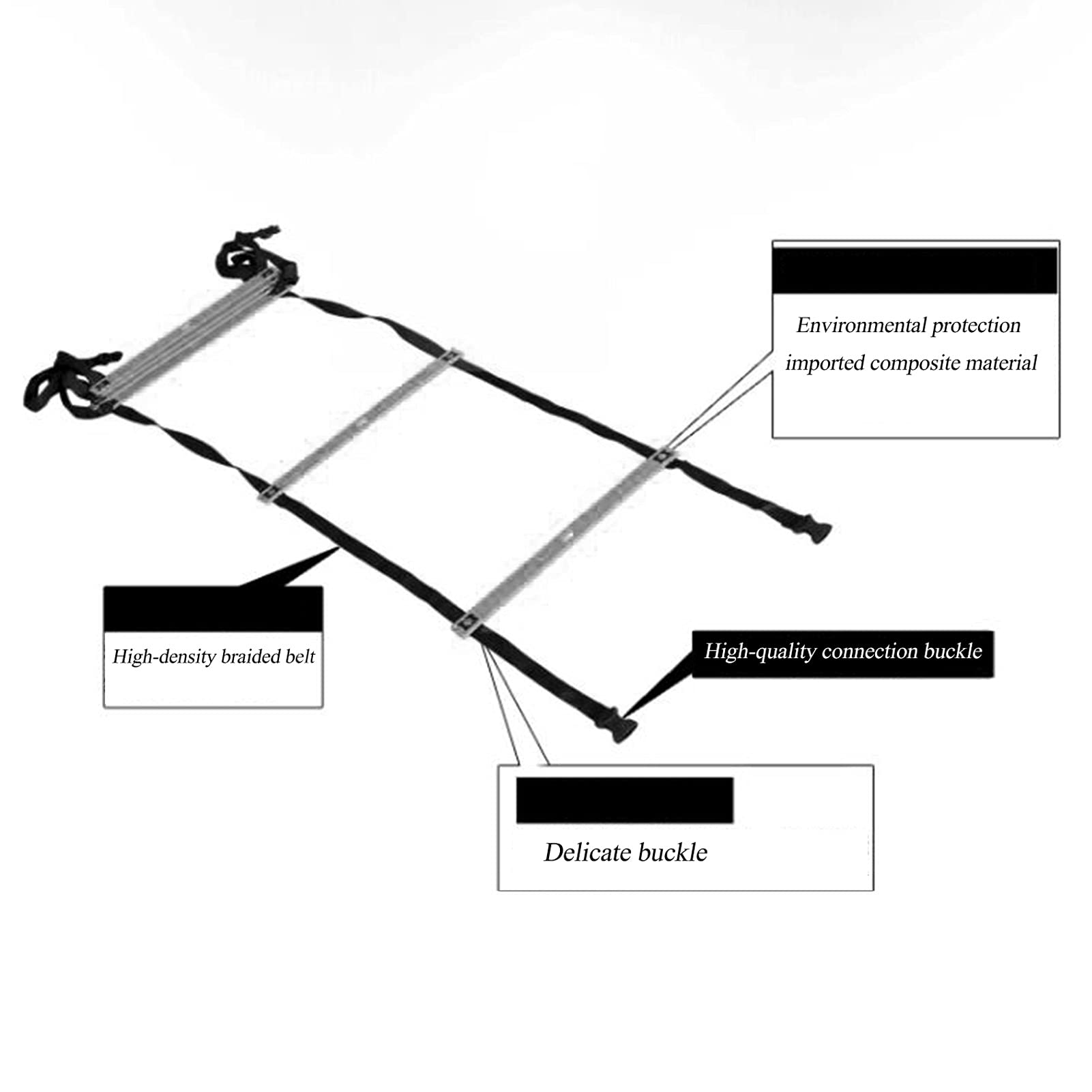 Escalera de Agilidad Ladera De Velocidad De Escalera De Agilidad Fija, Equipo De Deporte De La Escalera De Salto De La Fitness, para El Entrenamiento Y El Fútbol De Fútbol Perfors De Béisbol(Size:6M)