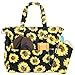 Reisetasche Reisetasche Weekender Übernachtung Turnbeutel Schultertasche Strandtasche für Damen, Sonnenblume Schwarz (Schwarz) - 2031