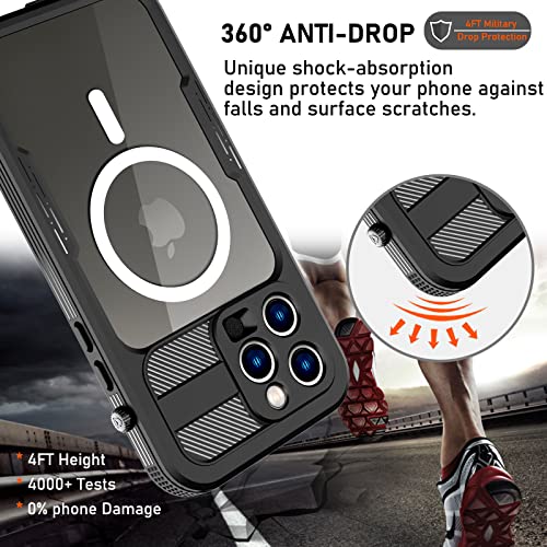 Alodrely Iphone 14 Pro Max Waterproof Case, Shockproof Dust-Proof Phone Case With Built In Screen Protector, Full Body Protective Case For Iphone 14 Pro Max 6.7 Inch 2022 (Black) #TOP2