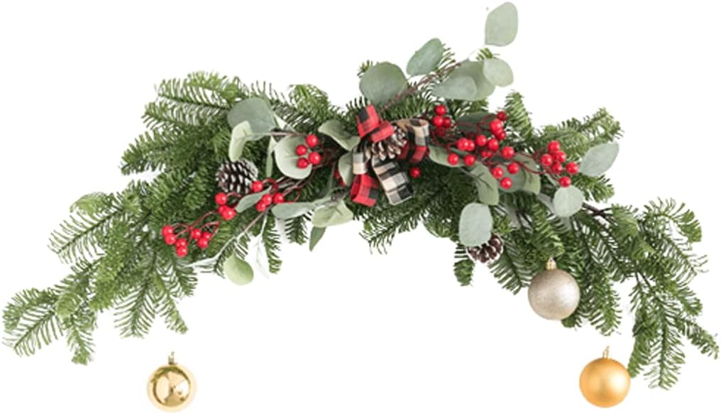 美しく まぐさクリスマスリース人工本物そっくり秋リースフロントドア用ペンダント軽量農家リース家の装飾のため 多様な
