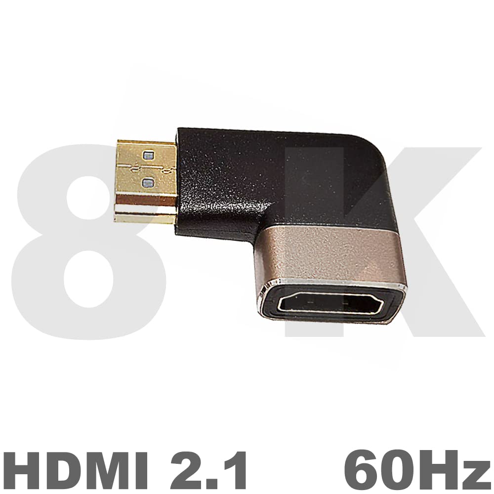 Confezione da 2 estensori HDMI 8K, 90 gradi ad angolo retto HDMI 2.1 versione maschio a HDMI 2.1 versione femmina, adattatore di estensione accoppiatore, 8K @ 60Hz