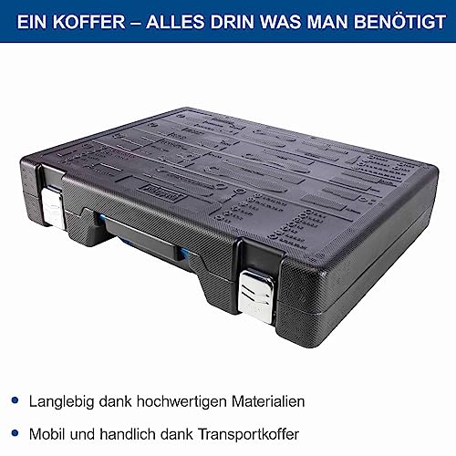 Scheppach TB217 Werkzeugkoffer gefüllt | 217-tlg Werkzeug Set | Werkzeugkiste mit Steckschlüssel, Bits, Ratschen, Gabelschlüssel und Gängigen Werkzeugen, Steckschlüsselsatz ideal für die Werkstatt - 7
