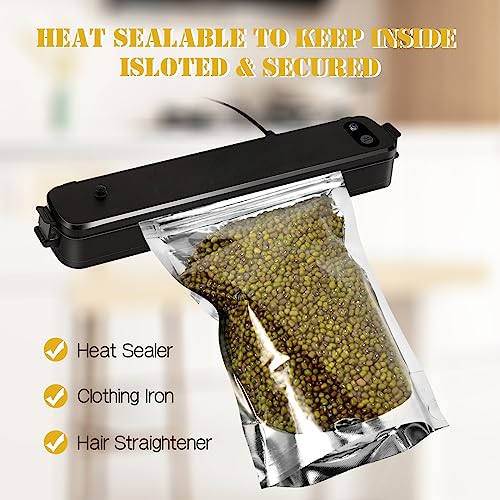 100PCS Resealable Mylar Bags for Food Storage, 7.9''x 11.8'' Smell Proof Ziplock Bags Freestanding, Aluminum Foil Packaging Pouches Bag for Cookies, Nuts, Tea, Candy - 5.5 Mil - Image 5