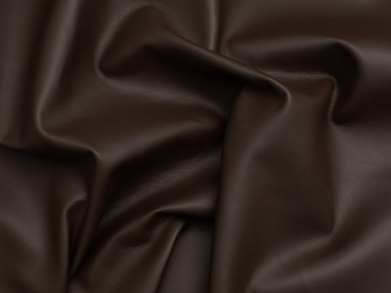 Minerva Soft Faux Leather Fabric Dark Brown - per metre