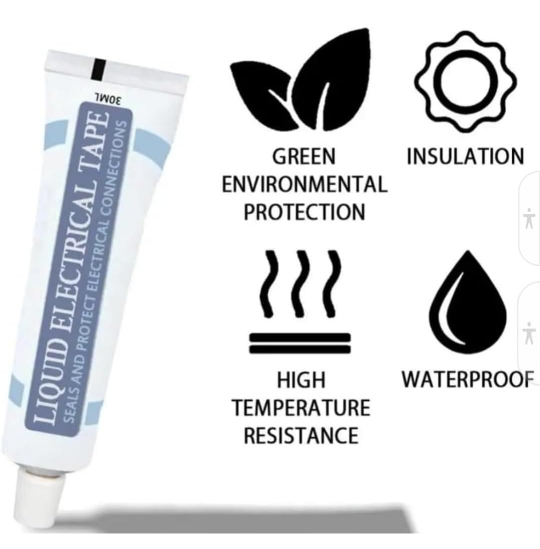 1-Pack Liquid Electrical Tape, 30ml Waterproof Insulating Tube for Electrical Wire and Cable Repair, Versatile Application, Easy to Apply Strong Adhesion Heat and Cold Resistant