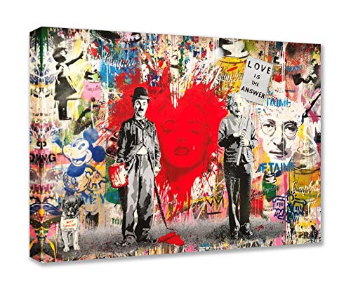 Walarky Charlie Caplin and Pictures Banksy Leinwand, moderne Wohnkultur für Wohnzimmer, 61 x 89 cm Cover