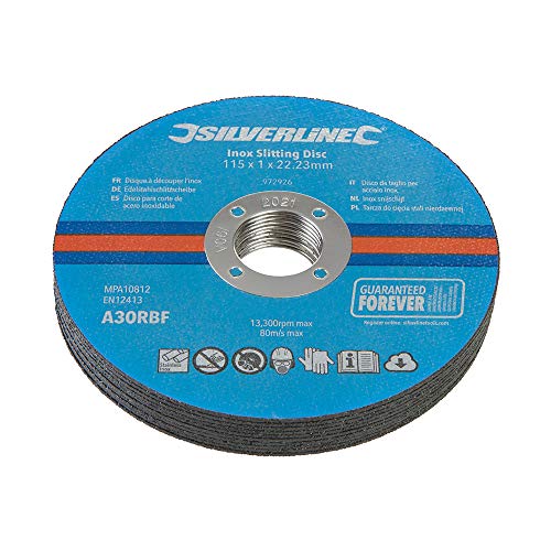 Silverline 972926 Inox Slitting Discs 10pk 115 x 1 x 22.23 mm - Image 2