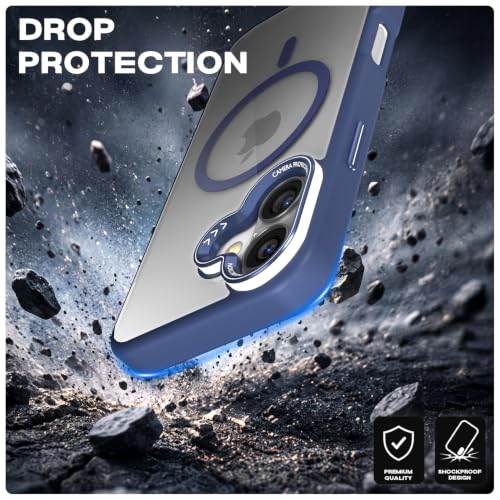 Image of Pikkme Back Cover for iPhone 17 | Shockproof | Mag-Safe Compatible | Hard Transparent Back | Premium Raised Camera Protection | Bumper Case (Blue Mag-Safe)
