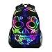 Produktbild Schulrucksack Büchertasche Horror Bunt Totenkopf Geist Halloween Rucksack Daypack Wasserdicht für Mittelschule Reisen Mädchen Jungen Teenager