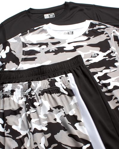 RBX Boys 4-Piece Dry Fit Short Sleeve Shirts & Basketball Shorts Gym Set