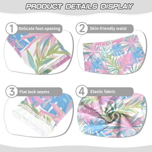 Color Jungle Leaf Girls Leggings,Workout Leggings for Girls Toddler Athletic Leggings Size for 3-10T3