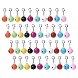 UPKOCH 50pcs Colorful Small Pet Bell Collar Charms with Loud Crisp Sound Mini Bells for Cat and Dog Collars DIY Accessories Christmas Decoration
