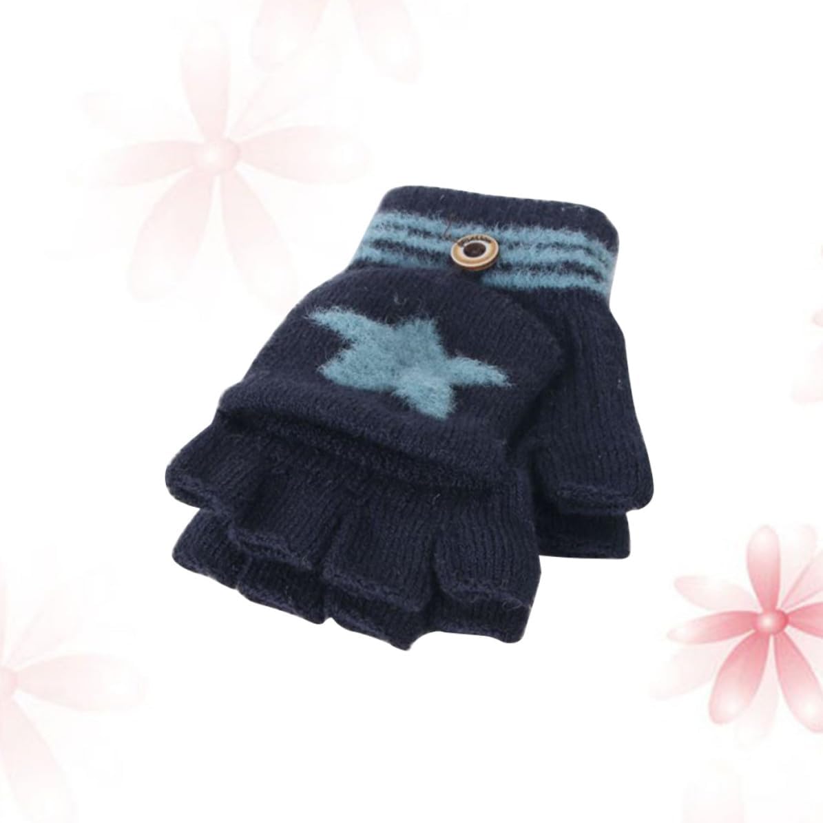 ibasenice Winter Warm Cartoon Convertible Mittens for Wool Cold Protection