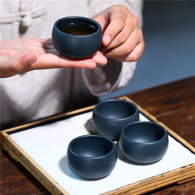 Juegos de té de Viaje 2 unids/Set de Taza de té de Arcilla púrpura, tazón de té Hecho a Mano de Viaje, Taza de té Maestra, Accesorios de Juego de té para el hogar Personalizados Tea Pot