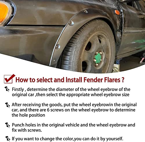 Image of AUTO MT 4PCS 3.5 inch /890mm Universal Car Wheel Fender Flares Flexible Wide Body Wheel Arches