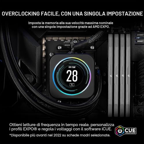 Memoria RAM  Vengeance DDR5 da 32GB (2x16GB) 5600MHz CL40 per Computer AMD con iCUE - Grigio - RAM - Immagine 3