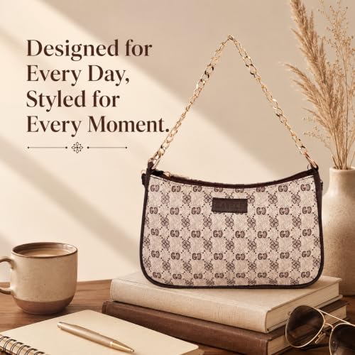 Image of Women's Stylish Printed Shoulder Bag | Trendy Daily Use Handbag with Chain Strap | Lightweight PU Leather Sling Bag for Girls & Women | Spacious & Durable Casual Fashion Purse