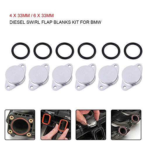 33mm Diesel Swirl Flap Blanks Replacement Bungs for BMW 320d 330d 520d 525d 530d 730d(6pcs)