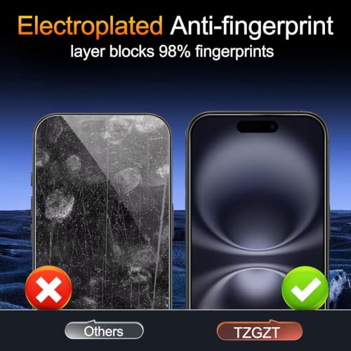 TZGZT 3 Pack Screen Protector for iPhone 16, Tempered Glass, Case Friendly - image 5