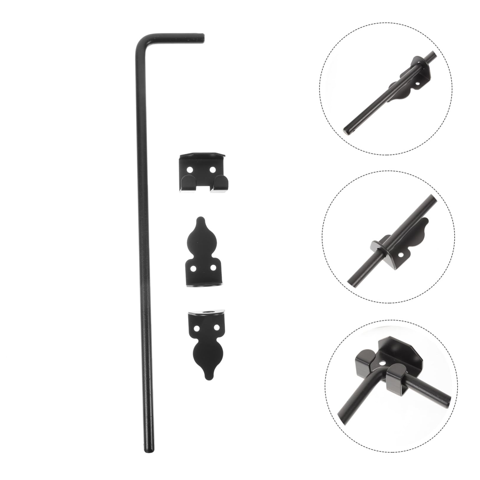 Loquet de Porte en Fer Noir Robuste pour Portails en Bois et Clôtures Renforcées, Installation Facile, Conçu pour Applications Verticales, Solide et Antirouille