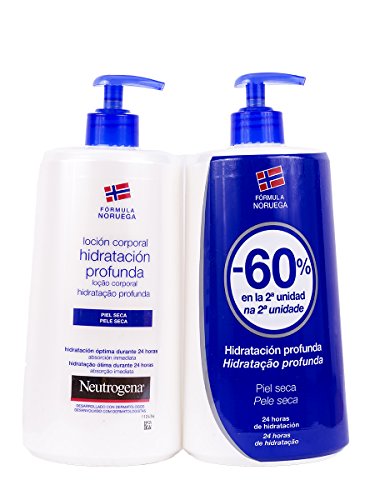 Neutrogena Loción Corporal Hidratación Profunda, Piel Seca, 2 Dosificadores de 750ml