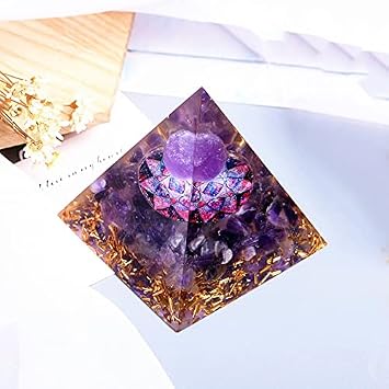 Energy Generator Purple Orgonite Crystal Natural Crystal Crushed Stone Energy Tower Chakra Reiki Meditation