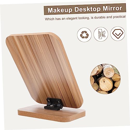 Espejo de maquillaje de madera portátil NOLITOY estilo antiguo miniatura 2