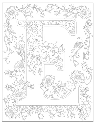 Creative Haven Beautiful Floral Alphabet Designs Coloring Book