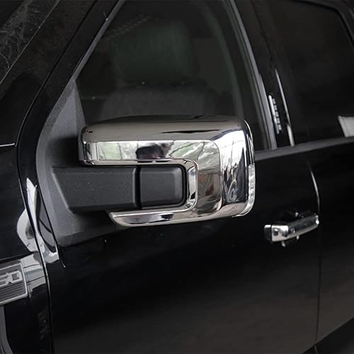 Miniatura 4 de Riloer Cubierta de espejo de puerta cromada de fibra de carbono, cubierta de espejo de puerta lateral, cubierta de espejo retrovisor, protección