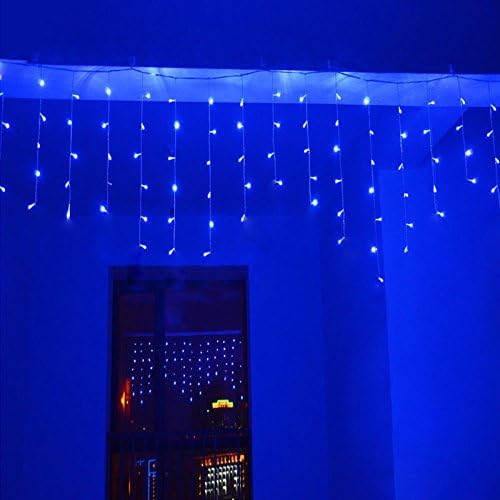 Lainin 3.5M/11ft 96 LED Blue Linkable Fairy Curtain String Light with 8 Modes Functional Controller for Indoor/Outdoor/Party/Wedding/Valentines Day/Christmas Decor