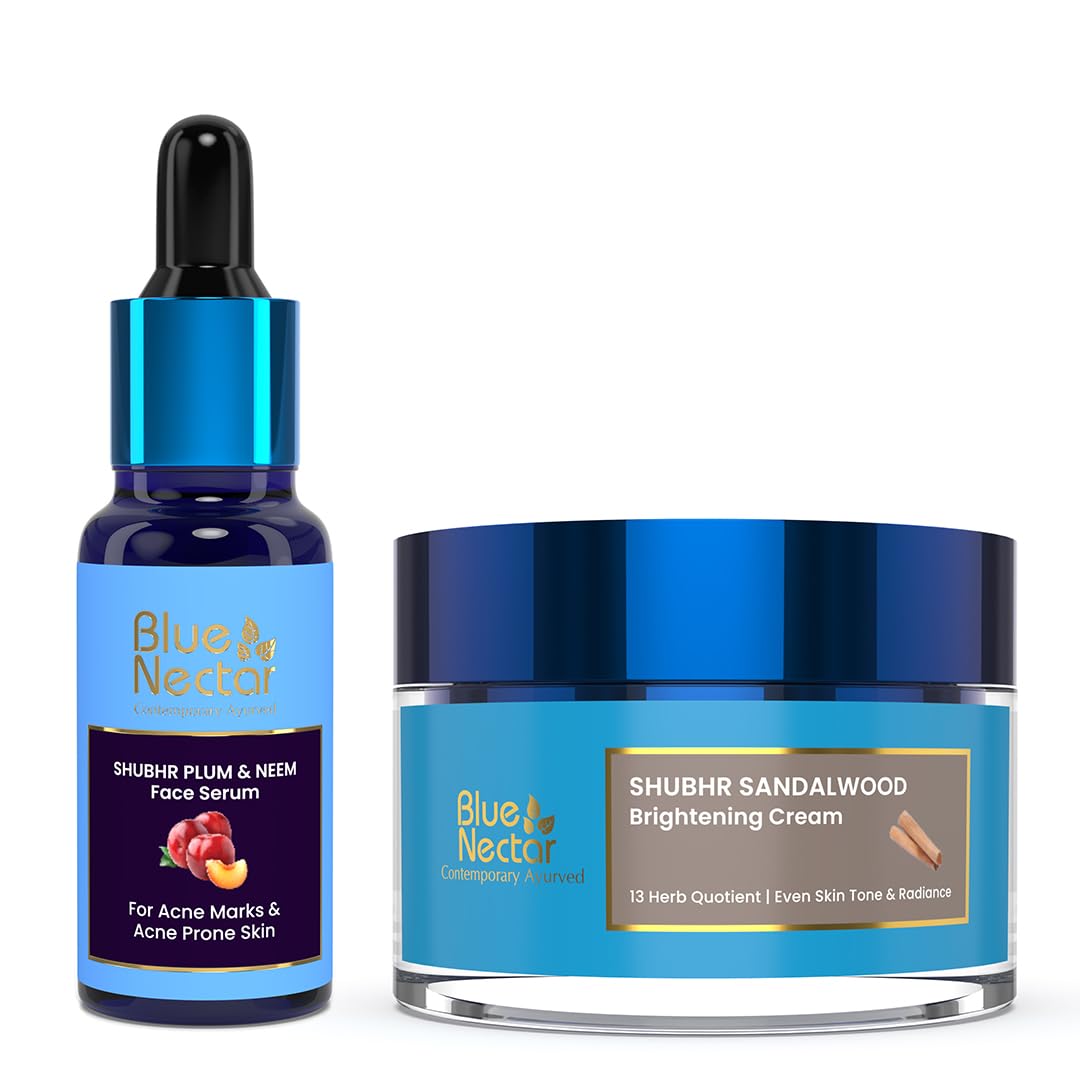 Blue NectarFace Moisturizer & Plum Serum | Brighten & Clear Skin | 100% Natural Ingredients
