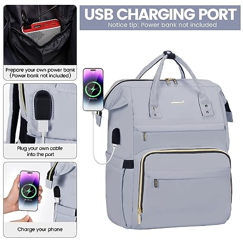 Image of LOVEVOOK Laptop Backpack for Women Teacher Backpacks Nurse Bags,Work Bag Backpack Purse Bags Anti-Theft Travel Backpacks with USB Charging Port,15.6 Inch Backpack for College Business Casual