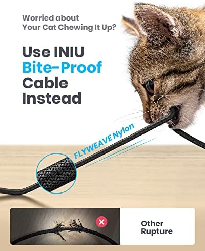 INIU USB C Charger Cable, [2m/3.1A] Type C Cable Fast Charging, Zinc Alloy Braided USB A to USB-C Phone Charger Cable for iPad Pro Air Samsung S22 Ultra Huawei Switch PS6 5 Google Pixel 7 Xiaomi etc.