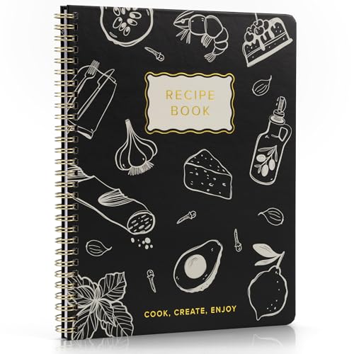 Elegant Recipe Book for 100+ Cherished Meals – Spacious 8.25 x 10