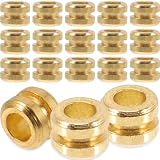 Milisten 20pcs Classical Guitar String Beads - Golden Metal Tie Blocks for Nylon Strings, No-Knot Rapid Switch Guitar Bridge Beads, Replacement Parts for Enhanced Tone & Sustain, 0.4cm