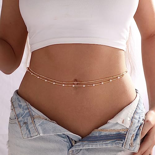 14K Gold Plated Body Chains Dainty Boho Layered Beach Waist Chain Adjustable Bikini Belly Chain Jewelry Accessories for Women Sexy4