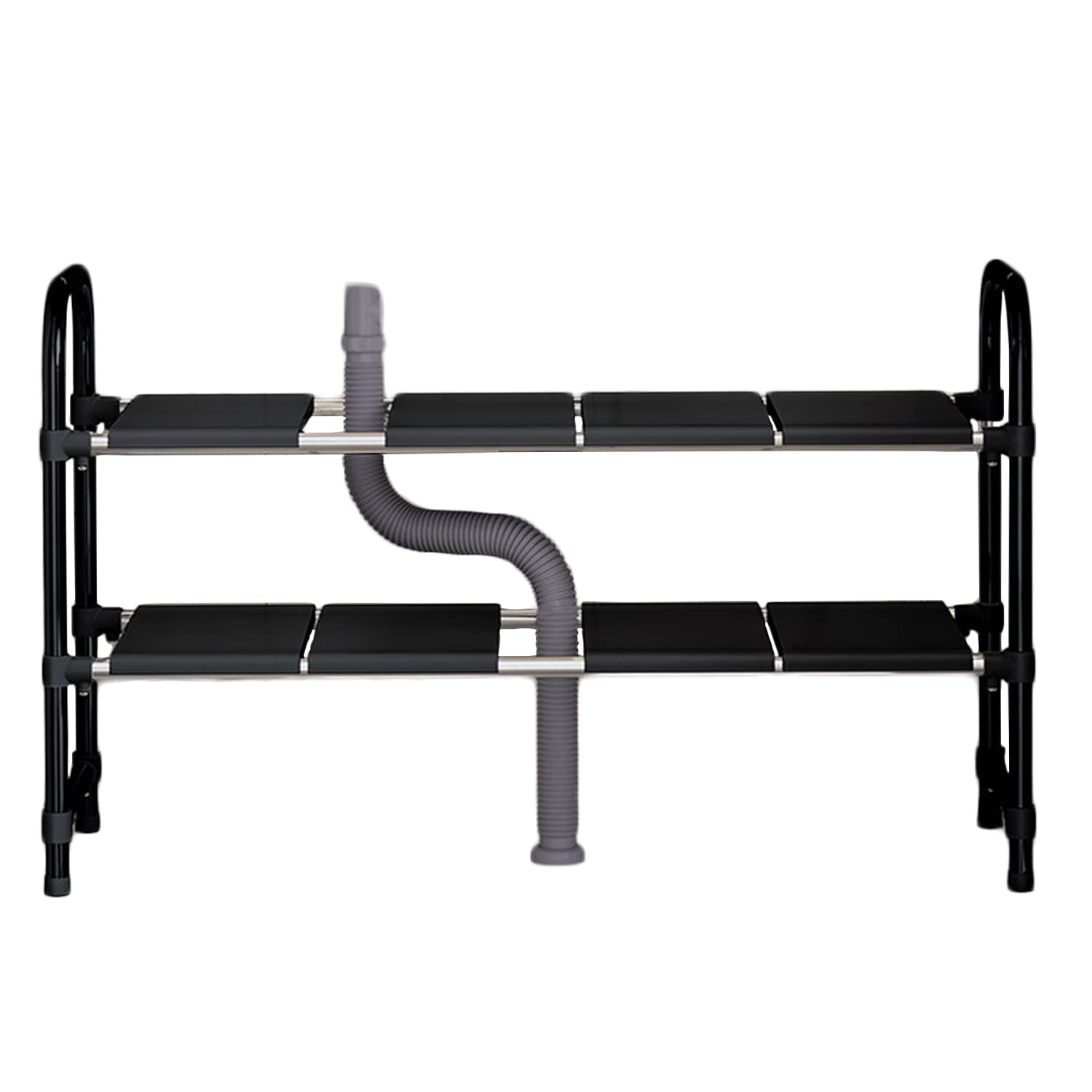 Under Sink Organizer, NEWRAIN 2-Tier Expandable Cabinet Shelf Organizer with Removable Panels, Multi-Use for Under Kitchen Bathroom Sink Organizers and Storage