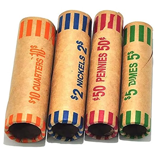 L LIKED 128 Assorted Coin Preformed Wrappers Rolls - Quarters, Pennies, Nickels and Dimes (128 Assorted)